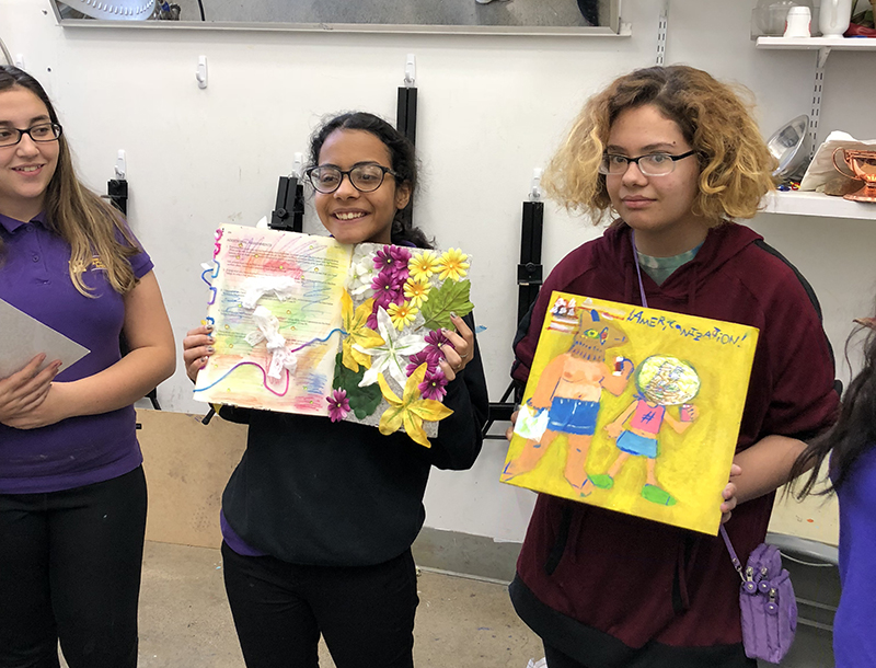 Teens Presenting their artwork
