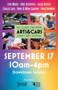 Poster for the 2023 edition of Arts + Cars