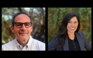 Headshots of Brett Oberman and Liz Rubinstein.
